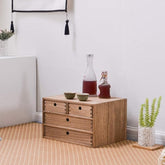 ONIJA  Sheesham Wooden Desktop Organizers with Drawers Home Workspace Office Supplies Wooden Storage Box Shelf Case Hold Box with 4 Drawers